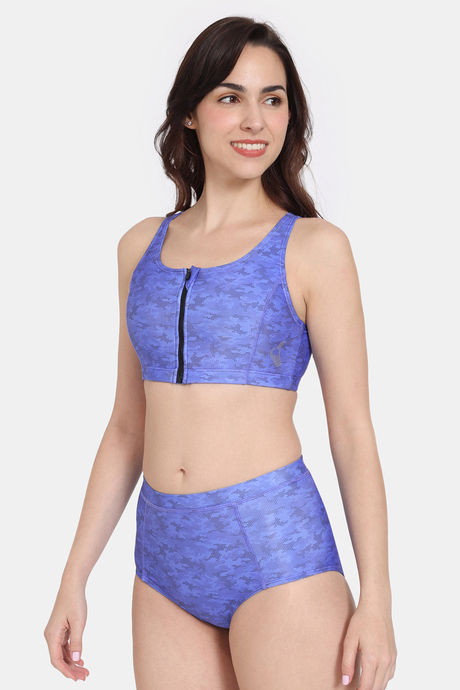 Zelocity Padded Tankini Set With Zipper - Amparo Blue — image 3